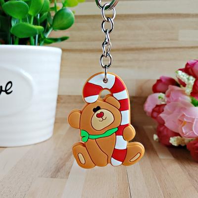 China Rubber Hot Selling Christmas Give Away Gifts Custom Soft PVC 2D Key Chains Rubber Key Chains for sale