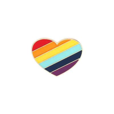 China All Area Hot Selling Custom Cheap Pride Lapel Pin Gay Apparel Rainbow Heart LGBT Flag Custom Made for sale