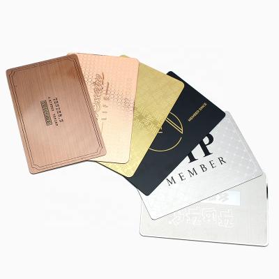 China All Area Hot Selling Laser Cut 0.3 mm Luxury Metal Gaming Card Business Name Card Printing Custom Membership for sale