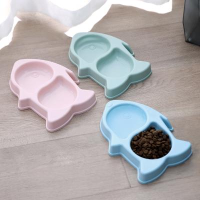 China Feeding Pet Food Eco Friendly BPA Free Appropriate Price Plastic Fish Form Pets Cats Bowl for sale