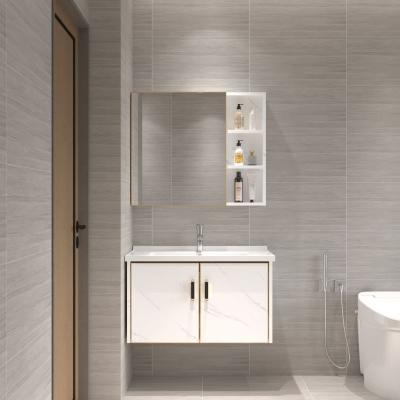 China Mediterranean Bath Room Vanity 60-70-80 Size Bathroom Vanity Cabinet Aluminum C.I.F. Bathroom for sale