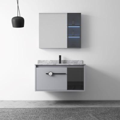 China Cheap bathroom vanity cabinet modern style bathroom supplier hotel or household modern cabinet wall mounted mirror for sale