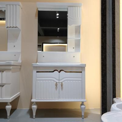 China Hot Selling Cheap PVC Modern Asian Style Under Sink Cabinet Vanity Bathroom In Iraq for sale