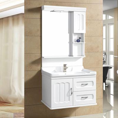 China Modern American White Pvc Hotel Bathroom Furniture Vanity Cabinets for sale