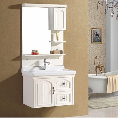 China New Design Traditional Wall Hung To Sing Sinks White Bathroom Vanity With Mirror for sale