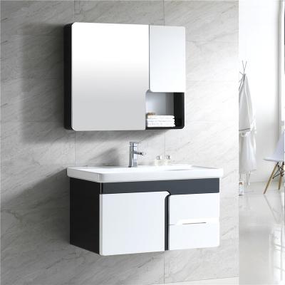 China French Modern Wall Mounted Waterproof High Quality Bathroom PVC Cabinet for sale