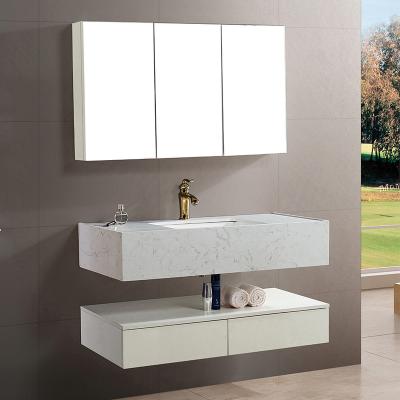 China New Design Modern Water Resistant Wooden Bathroom Cabinet With Sink And Mirror for sale