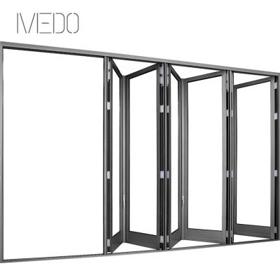 China Clear Frame Aluminum Double Folding Door Factory Supplies Residential Doors for sale