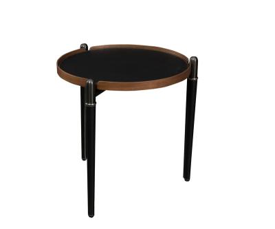 China (Other) Slaes Side Adjustable Warm Movable Table Round Table Black Steel Base Center Corner Wood Table for sale