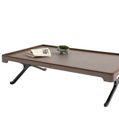 China (Other)New Italian luxury modern adjustable furniture center table designs modern leather center table living room waist coffee table for sale