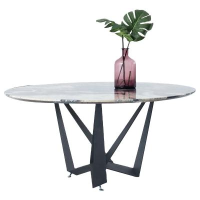 China Round table stone dining tables metal square marble top dining table (other) adjustable minimalism style for sale