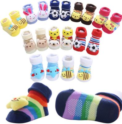 China Antibacterial Wholesale 100% Cotton Shoe With 3d Cartoon Animal Pattern Baby Socks for sale