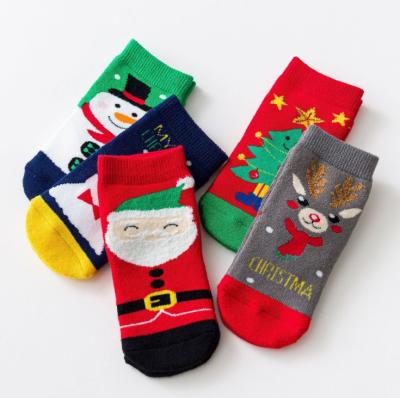 China Antibacterial Socks Manufacturer Wholesale Autumn and Winter Tube Thickened Velvet Towel Christmas Socks Gift Cotton Baby Socks for sale