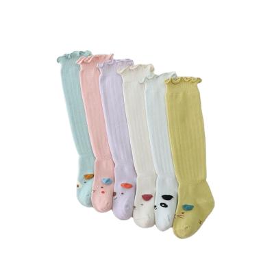 China Breathable Cheap Price Cotton Baby Tights Newborn Baby Knee High Long Sock Breathable Soft Sock for sale