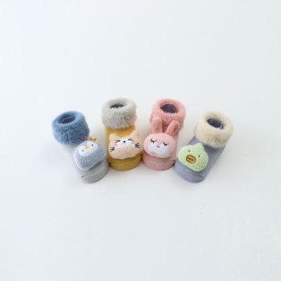 China Hot Selling Anti-skid Newborn Baby Socks Anti Slip Terry Socks For Baby Winter Warm Thick Baby Socks for sale