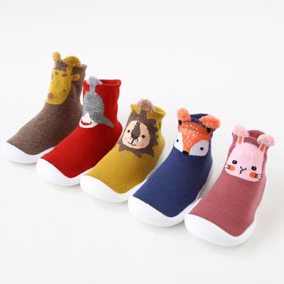 China Terry Baby Kids Shoes Sporty Cute Animal Comfortable Non-slip Socks for sale