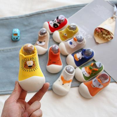 China QUICK DRY in running hot sale anti slip floor rubber soles shoes bump wholesale cartoon animals knitting baby socks for sale