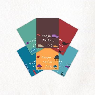 China Simple Blue USA Series Amazon Morandi Father's Day Greeting Card Holiday Blessing 6-Piece Set for sale