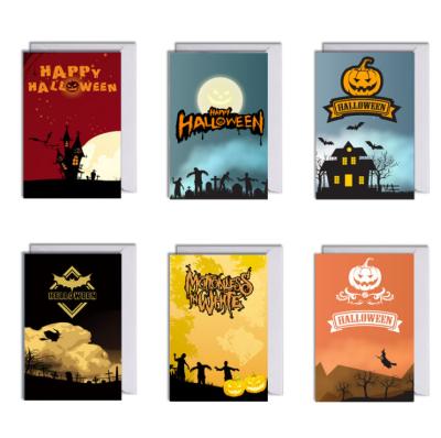 China USA 6 Pcs / Set Custom Paper Carving Handmade Cute Happy Halloween Postcards Greeting Gift Cards for sale