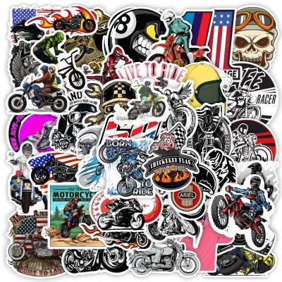 China Multi-shape Cartoon Sticker Decals in Vintage Stock Car and Motorcycle Die Cut Stickers Adhesive for sale