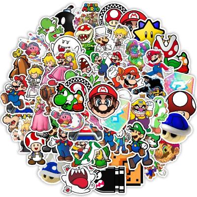 China Cartoon Sticker Mixed Super Mario Series Individuality Vinyl Letter Sticker Anime 50pcs Luggage Stickers for sale