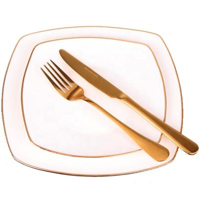 China Wholesale Disposable Dish White and Gold Food Grade Ceramic Bamboo Eco-Friendly Dinner Dishes Melamine Dish Decorative Tableware for sale