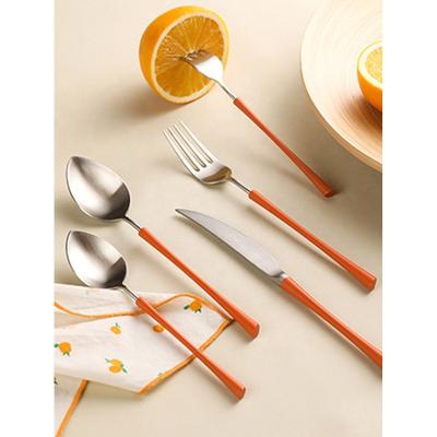 China Stainless Steel Tableware Knife and Fork Dessert Net Red INS Cute Wind Spoon Children's Disposable Nordic Western Spoon for sale