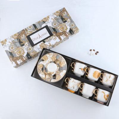 China Sustainable Style Lightweight Luxury Tea Cup Sets Small Luxury Coffee Cup 6 Pieces Set Small Mini Tea Cup Box Concentrate Set for sale