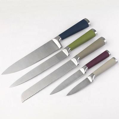 China Sustainable 6PCS Stainless Steel Kitchen Knife Set Professional Chef Knife Set With Magnetic Knife Block for sale