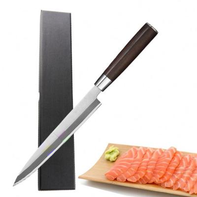 China 9Inch 210MM Stainless Steel Sashimi Knife With Wenge Wood Handle Salmon Fish Knife Tender For Hotel Knife for sale