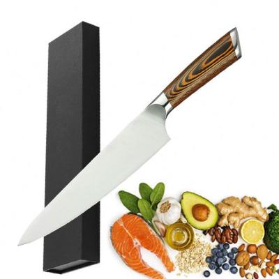 China Pakkawood Inch Chef's Knife Stainless Steel Cleaver Stocked High Carbon Steel Kitchen Knife hsndle8 for sale