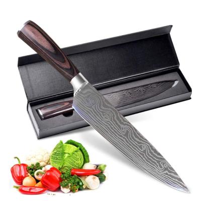 China New Product 5CR15mov 8 Inch Stocked High Carbon Steel Heads Knife With Pakka Wood Handle for sale