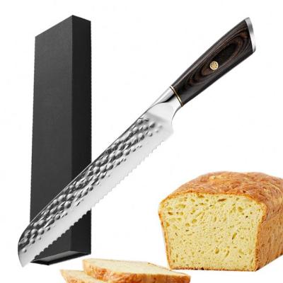 China 8inch Serrated Stainless Steel High Carbon Stocked Kitchen Toast Multipurpose Knife Bread Knife For Cutting Crispy Breads Cake Bagel for sale