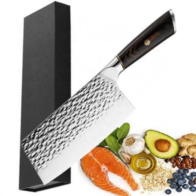 China Chinese Stocked Cleaver 6.5inch Knife With Pakka Wood Handle for sale