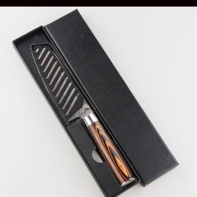 China New Arrival Stainless Steel Knife Brown Damascus Stocked Hash Pattern 5 Inch Steak Cheese Knives for sale