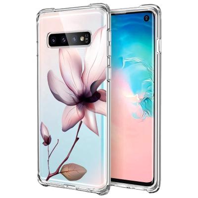 China Anti-dust accesory OEM ODM Clear Flower Pattern Design Phone ,Softly Flexible TPU Phone Cases For Samsung S10 Plus for sale