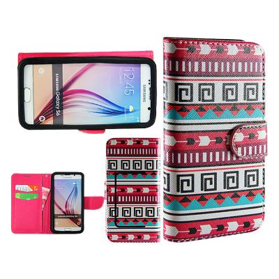 China Eco-friendly Painted Flip Cover Universal Leather Phone Case , Cross Pattern Wallet PU Leather Case for sale