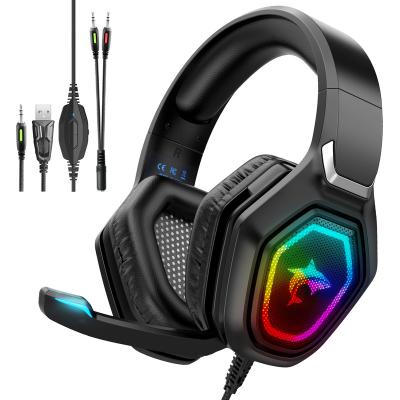 China Custom Wired Headphones Whit Noisy Canceling and Anti-Static MIC Headband Earphone Metal Earcup Headband Style Gaming for sale