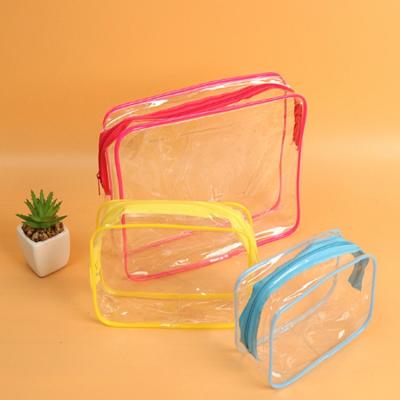 China Fashion Travel PVC Cosmetic Bags Women Transparent Clear Zipper Makeup Bags Organizer Bath Wash Make Up Toiletry Pouch for sale