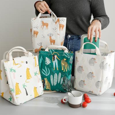 China Waterproof Waterproof Canvas Printing Running Hot And Cold Travel Lunch Picnic Bag for sale