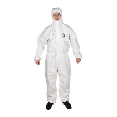 China CE Coveralls Microporus Disposable Coveralls Hooded Chemical Protective Isolation Coverall 65 Gsm Nonwoven Coverall With Hood for sale