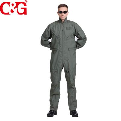 China Airline Pilot Safety Uniform Olive Green Nomex Fabric Flying Suits for sale