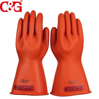 China Anti-Cut Rubber Insulating Gloves Insulated Rubber Gloves 500 Volt Electrician Gloves for sale