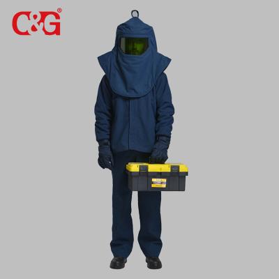 China Flame Retardant Arc Flash Suit Electrical Workers Bend Protection Flash Kit 67cal Bend Flash Suit Maker for sale