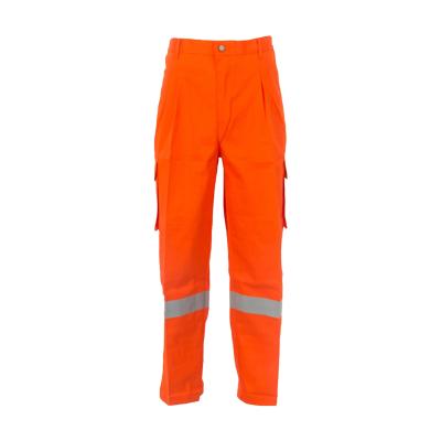 China Customized Flame Retardant 150gsm FR Nomex Trousers Anti-Static Workwear Orange Trousers for sale