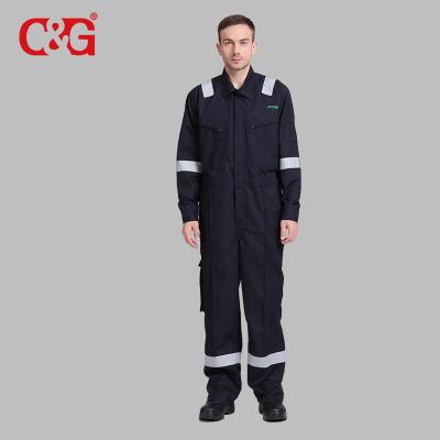 China Petroleum Combination Aramid And Anti Gas Plant Clothing With Reflective Tape for sale