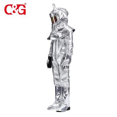 China Withstand 1600° degree „ ƒ High Quality Aluminized Coverall Safety Thermal Protective Clothing Splash Guard Suit for sale