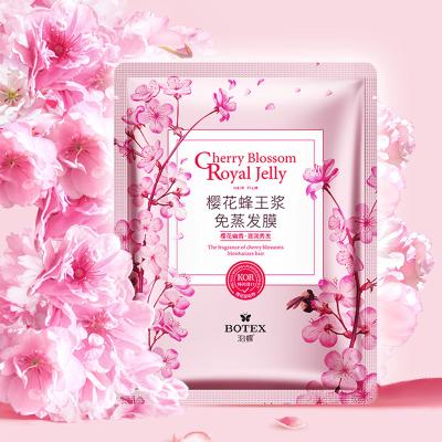 China Hair-Repairing Wholesale Vegan Cruelty Free Smoothing Anti-Tangle Cherry Blossom Royal Jelly Hair Care Hair Film Gloss Repair Mask for sale