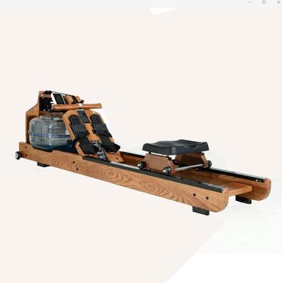 China Home Gym Use Indoor Exercise Equipment Oak Wood Water Rowing Machine Wooden Rowing Machine for sale