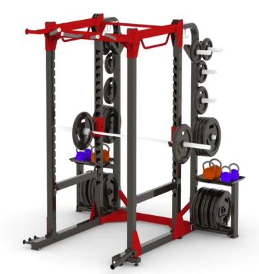 China Multi Functional Training Equipment Gym Equipment Power Cage With Adjustable Bench Multi Function Squat Smith Machine Power Rack for sale